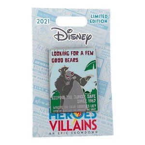Disney Heroes vs Villains Recruitment Poster Series Jungle Book Baloo Pin
